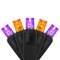 70 5mm Purple, Orange LED Halloween Lights, 4" Spacing, Black Wire